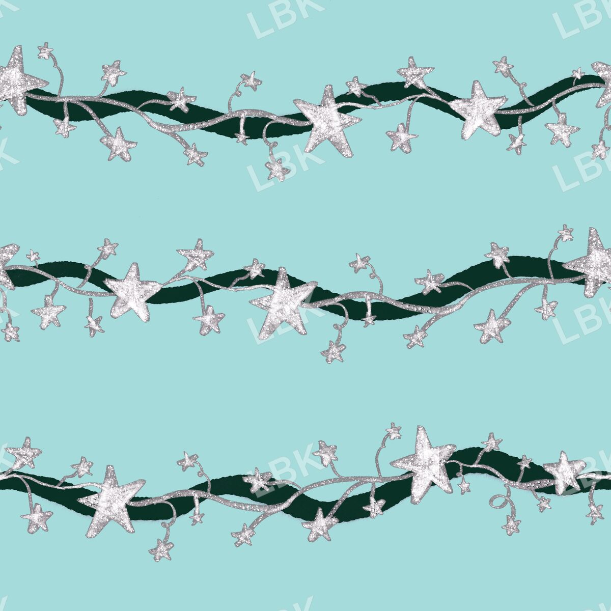 Stars and ribbon stripe aqua