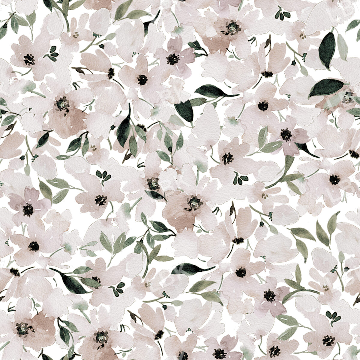 Soft Clay Watercolor Florals