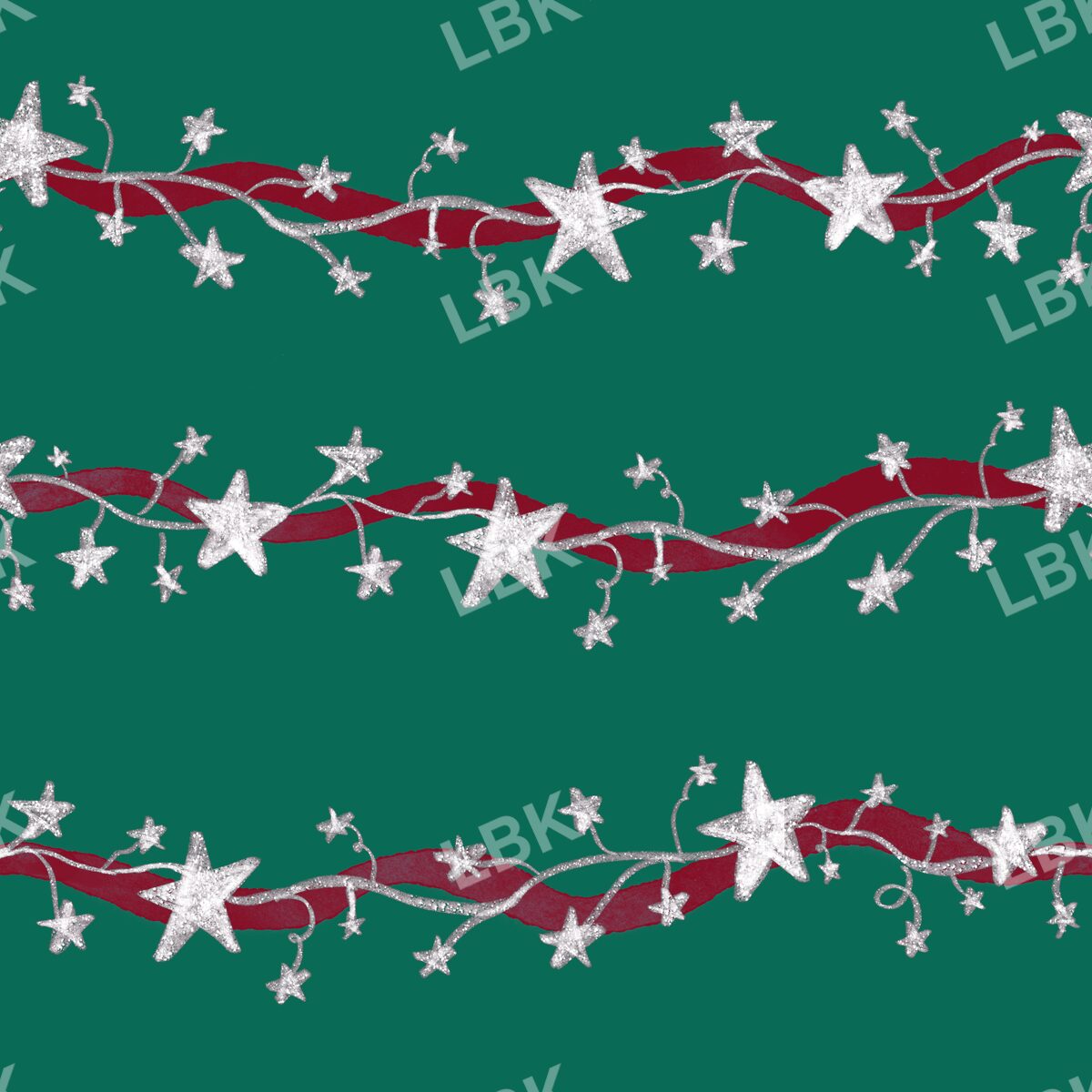 Stars and ribbon stripe green and red