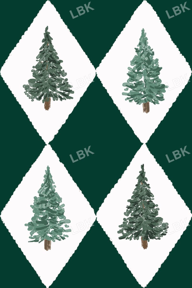 Christmas tree argyle dark green