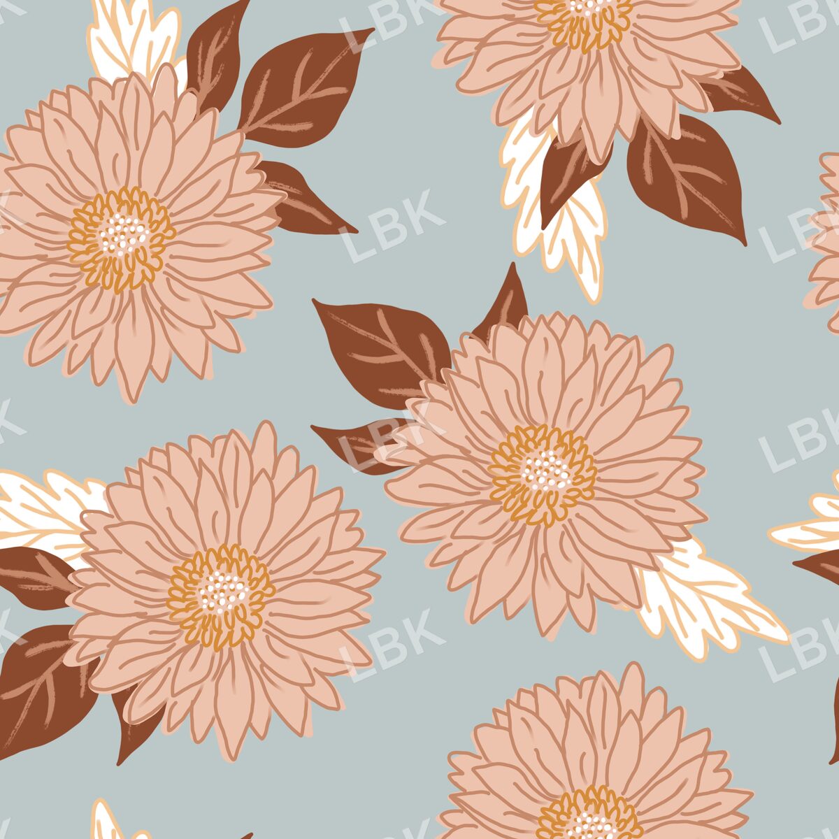Vintage Muted Floral, Summer, Fall