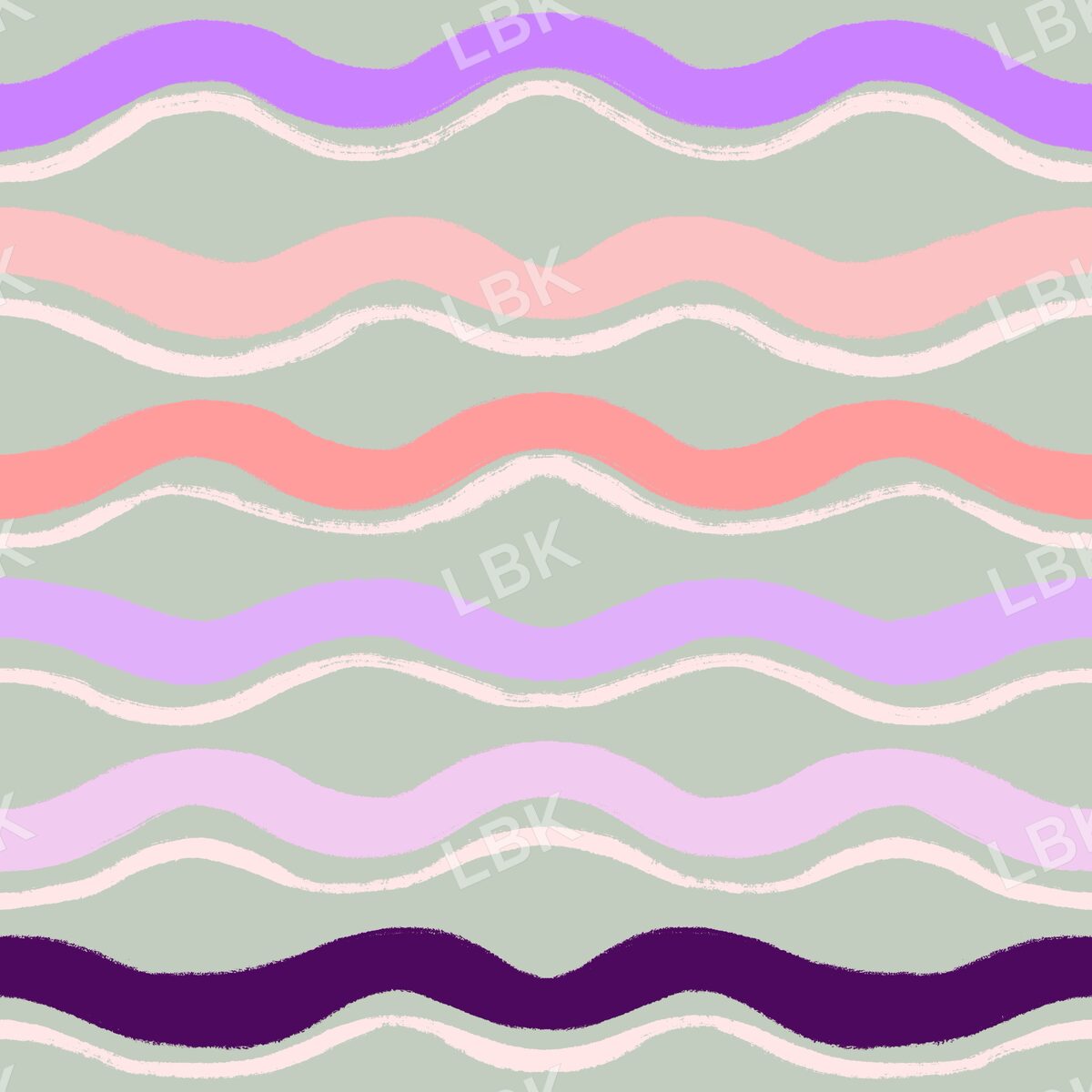 Wavy stripe light sage green multi