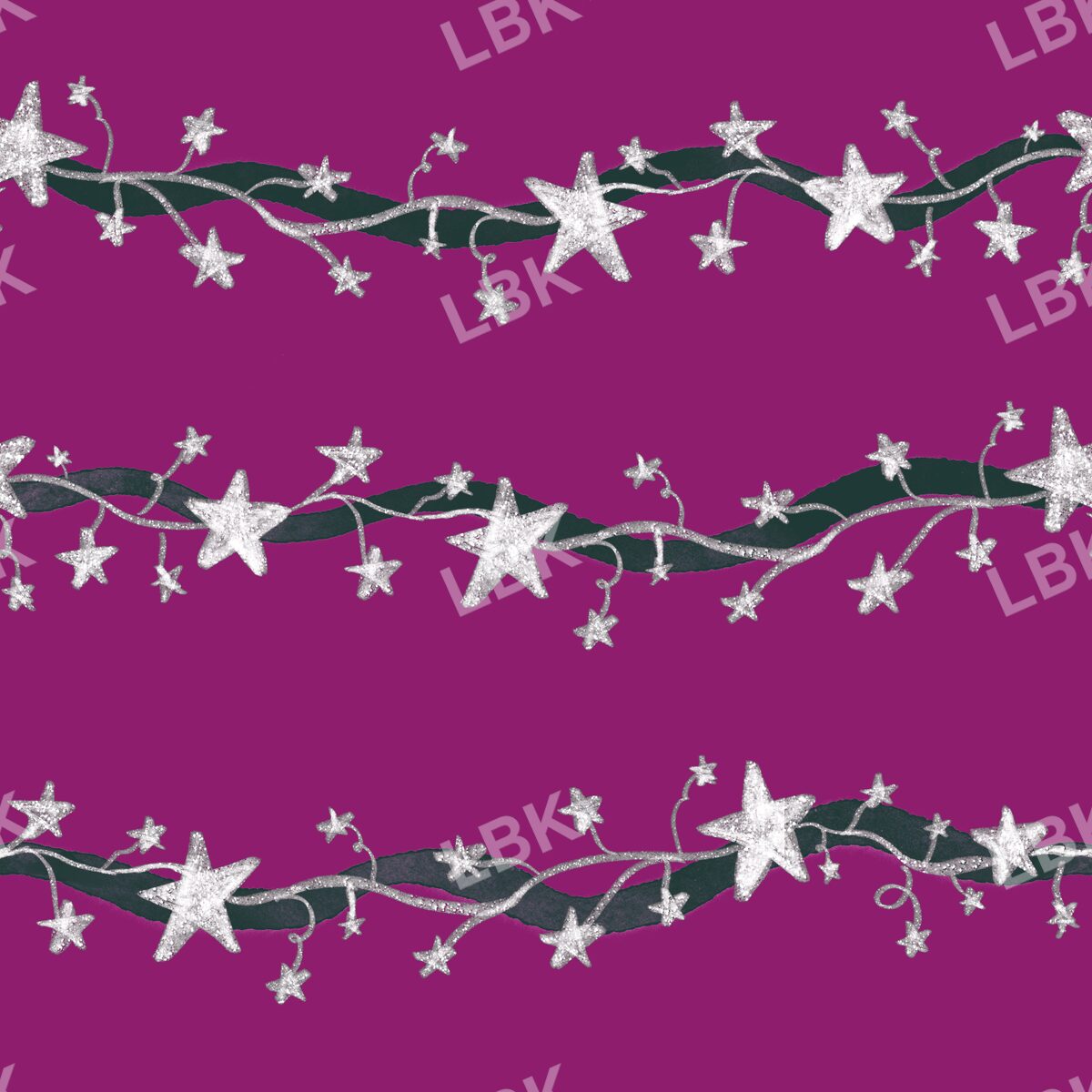 Star and ribbon stripe fuschia