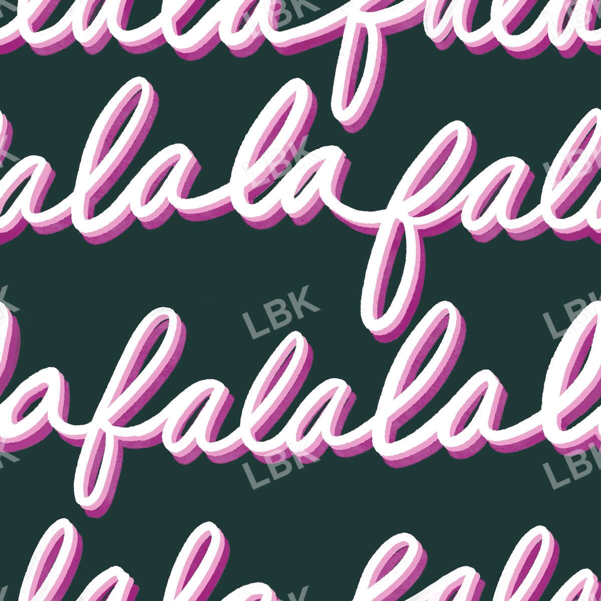 Falala script stripe dark green and pink