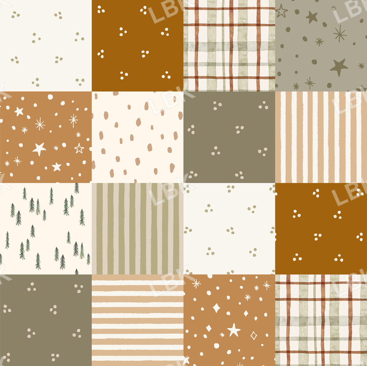 patchwork days blocks cheater quilt-sage gold