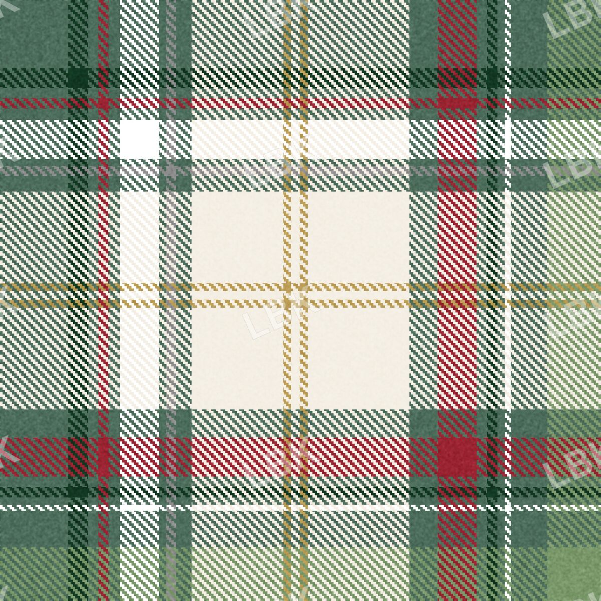 Christmas tartan plaid green cream multi