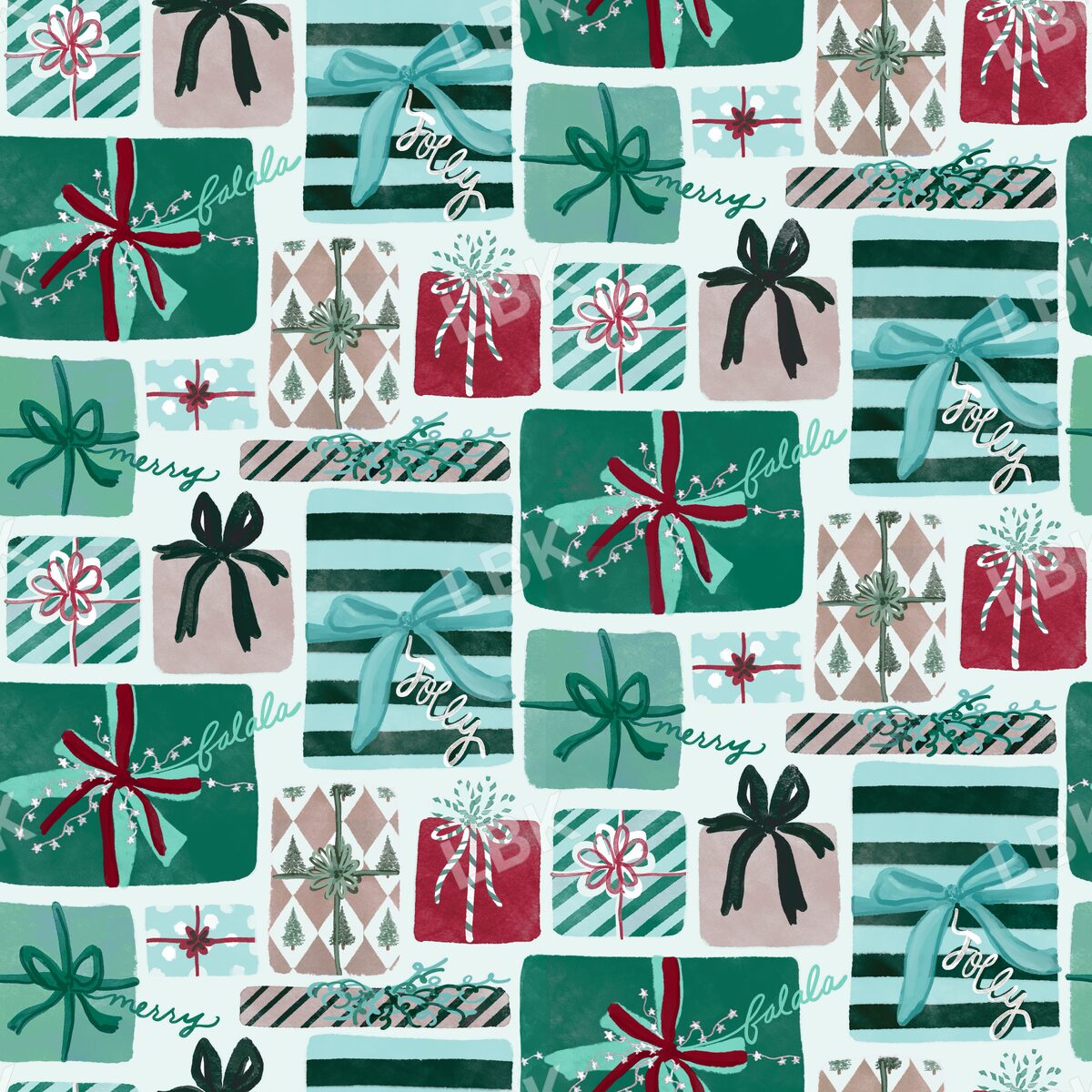 Pretty Presents Cool Christmas light blue