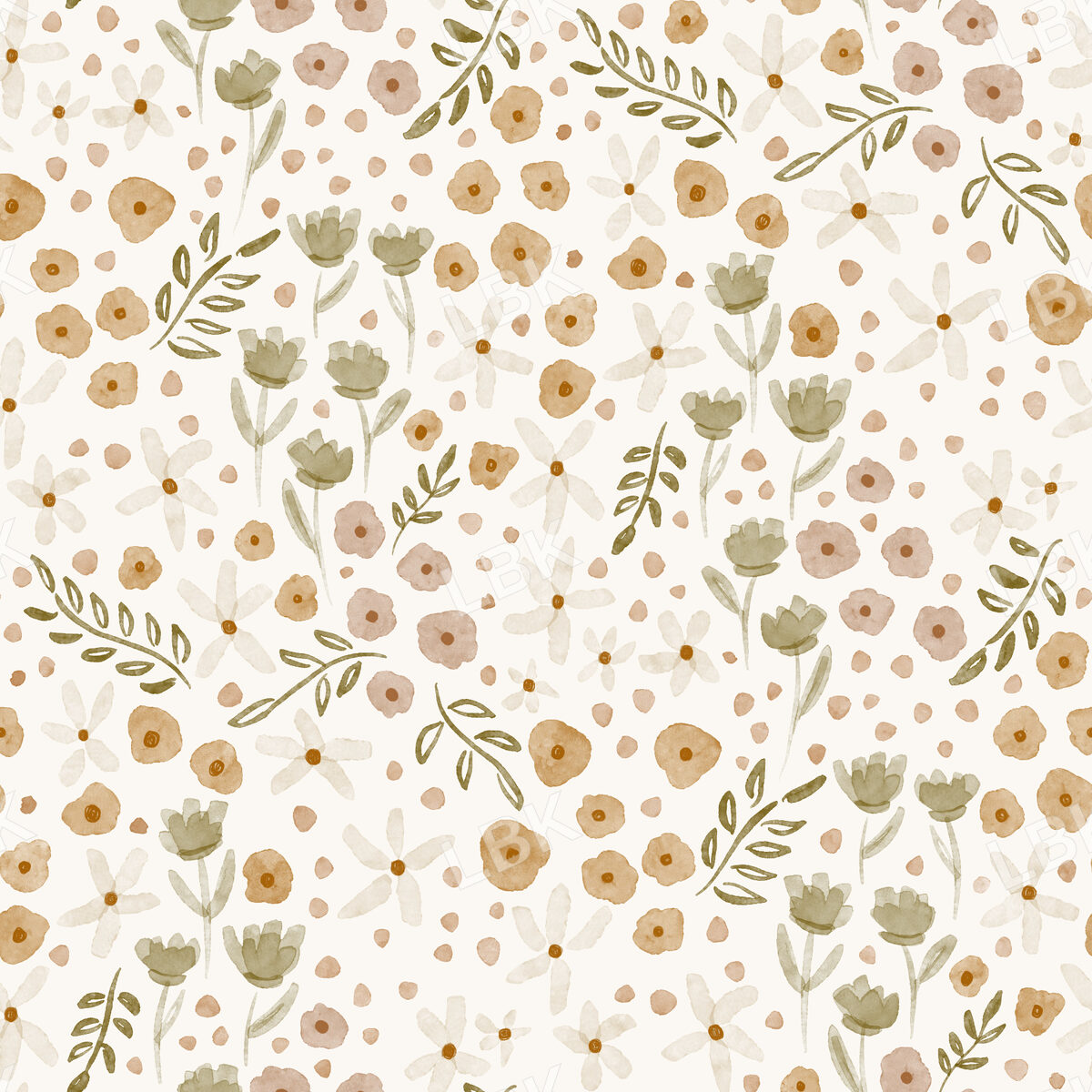 Garden ditsy floral-soft white