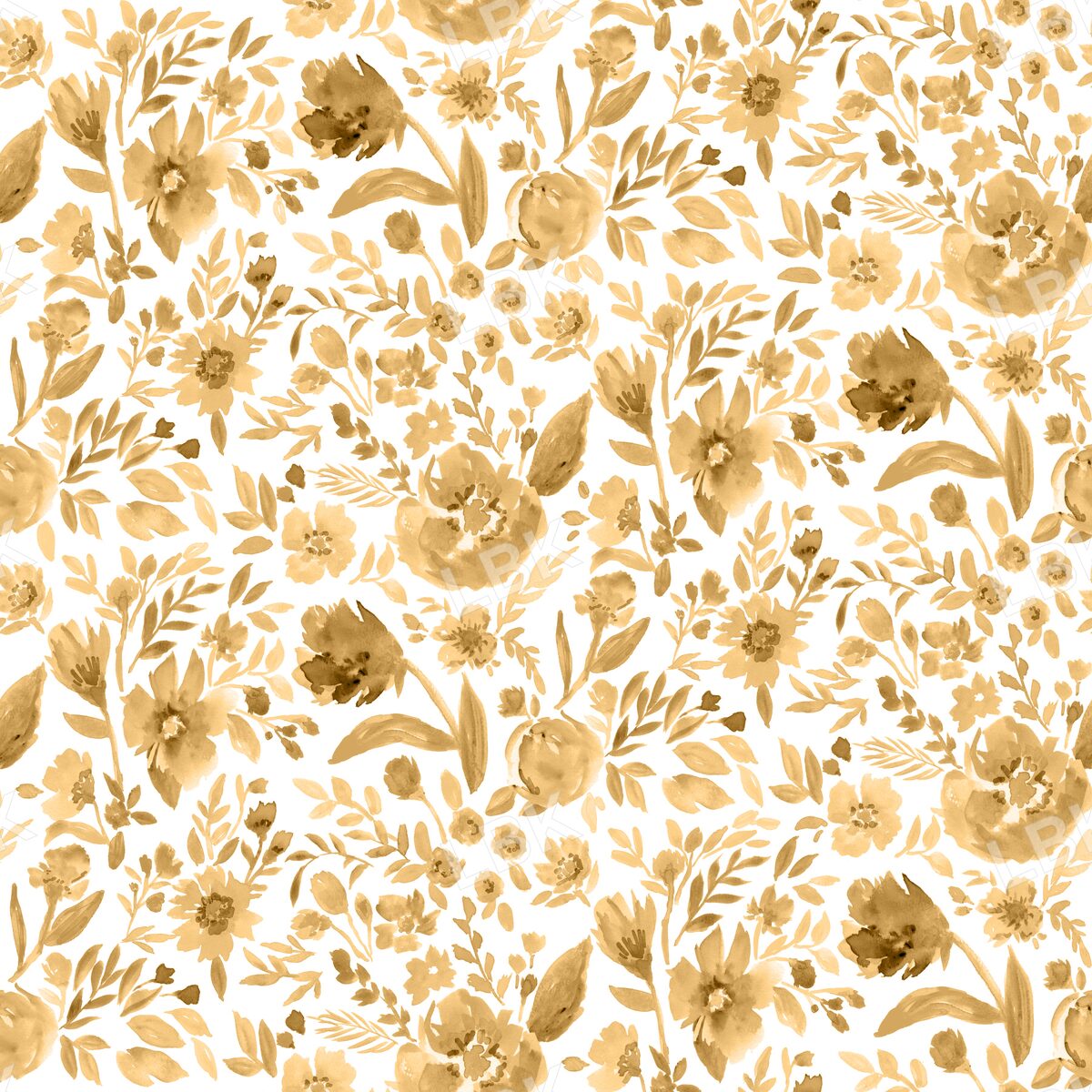 Watercolor floral yellow