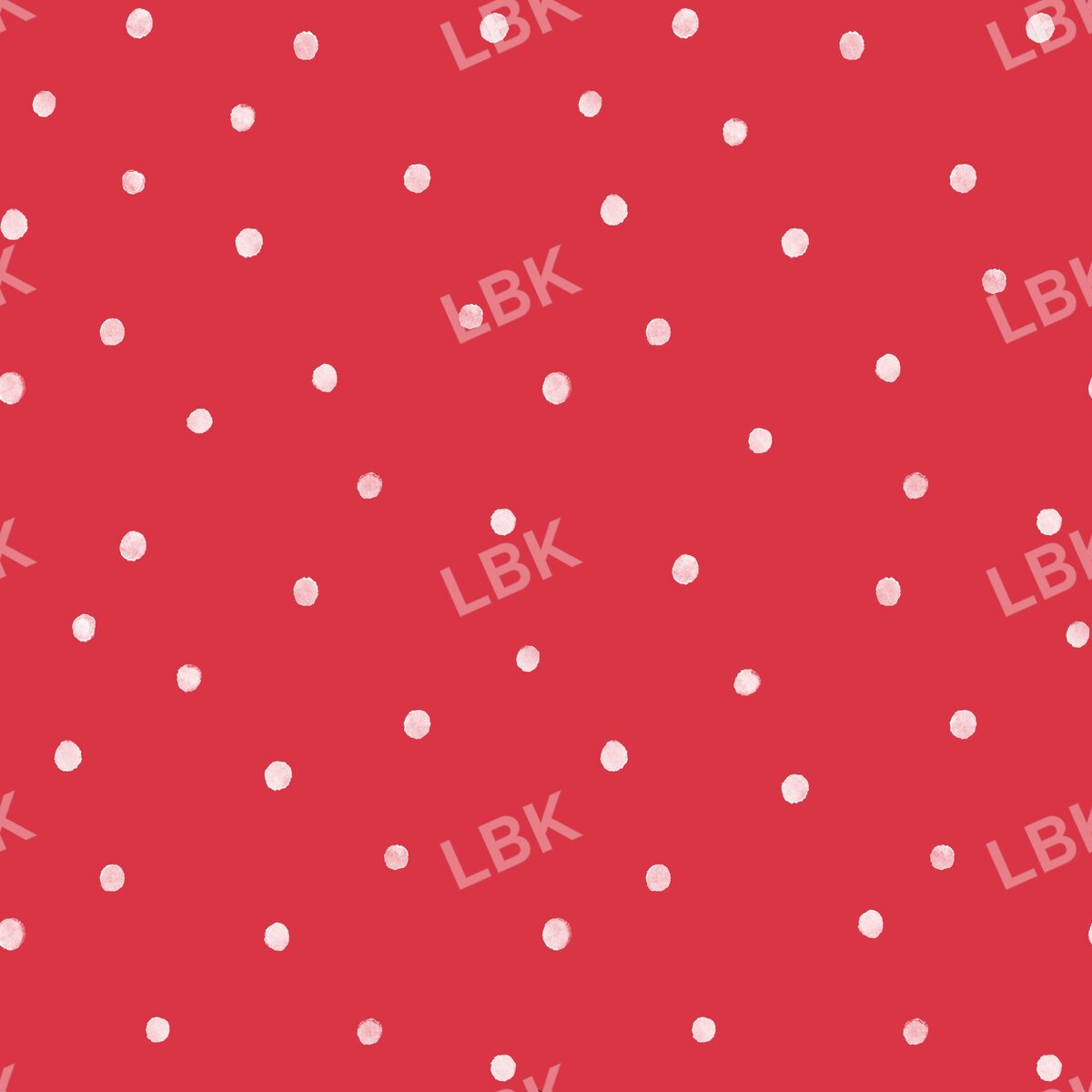 White polka dots on red