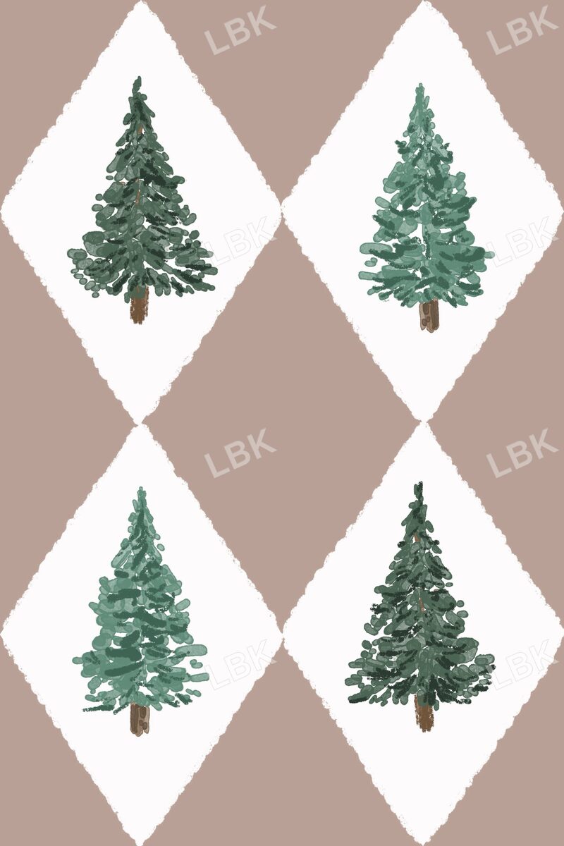 Christmas tree argyle on brown