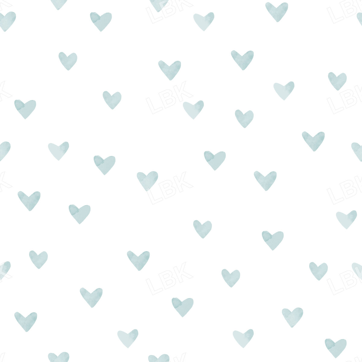 Opal Blue Watercolor Hearts
