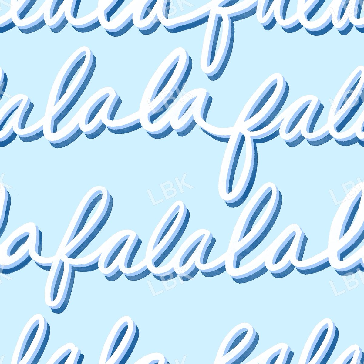 Falala script stripe light blue