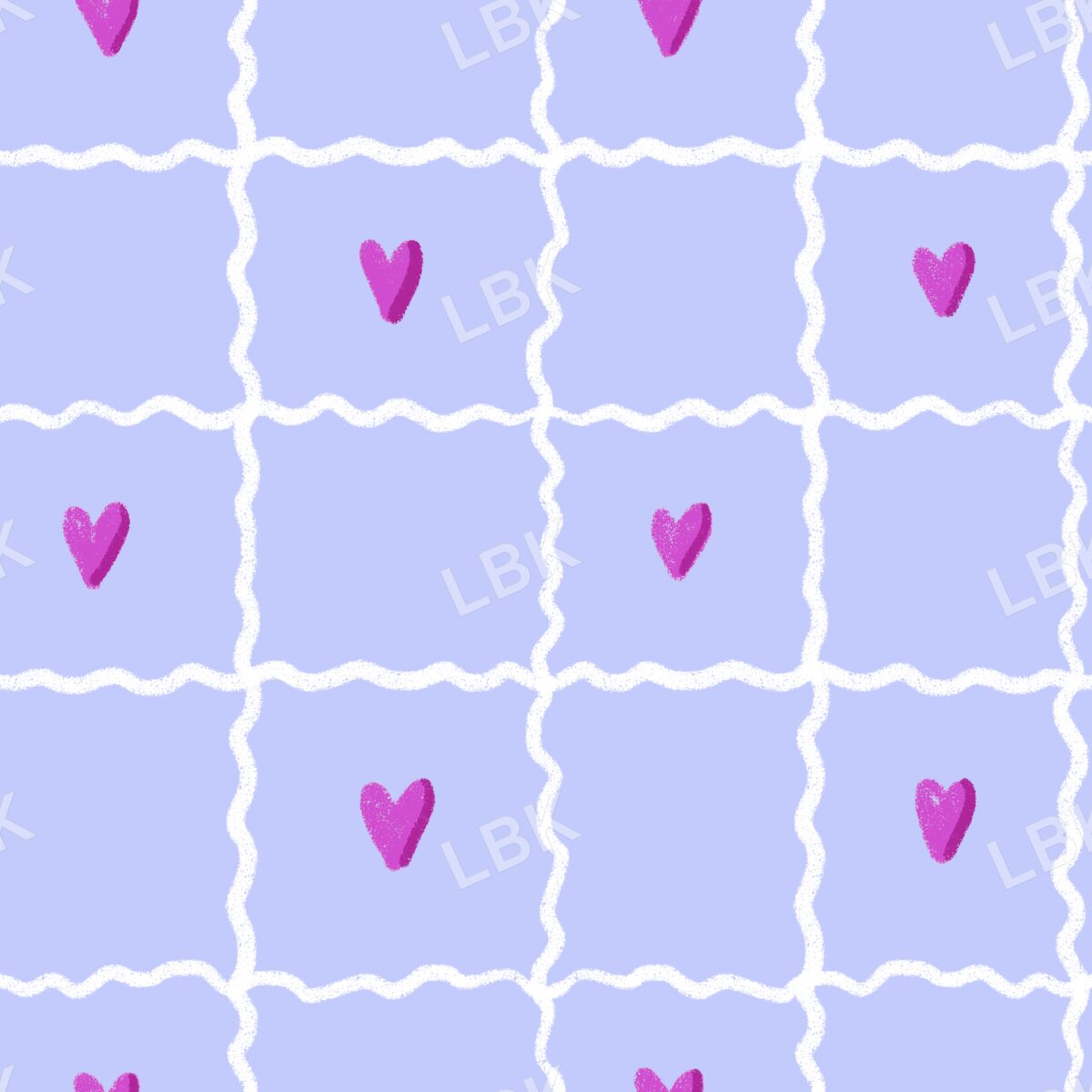 Sweetheart Rick Rack plaid Light periwinkle and pink
