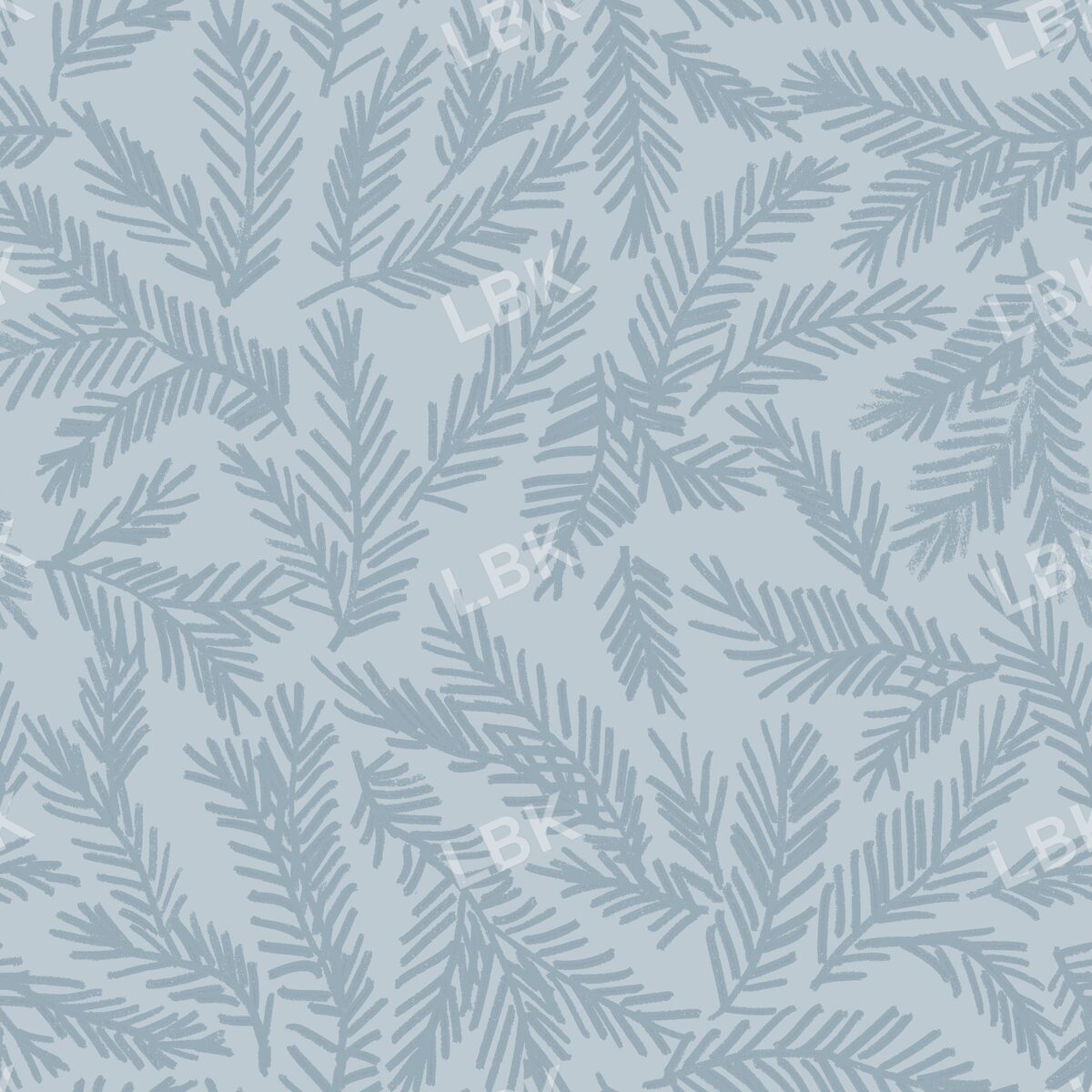 Christmas pine branches light blue