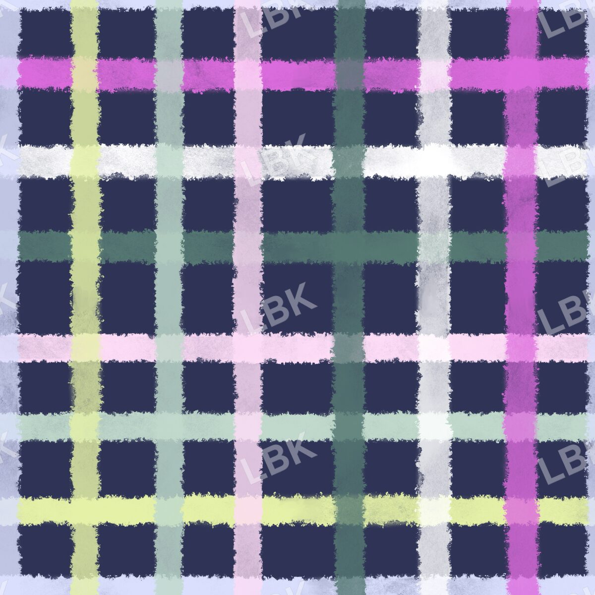 Heartful hues multiple color gingham plaid midnight navy