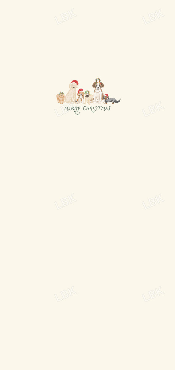 Merry Christmas Dogs Panel 40-cream