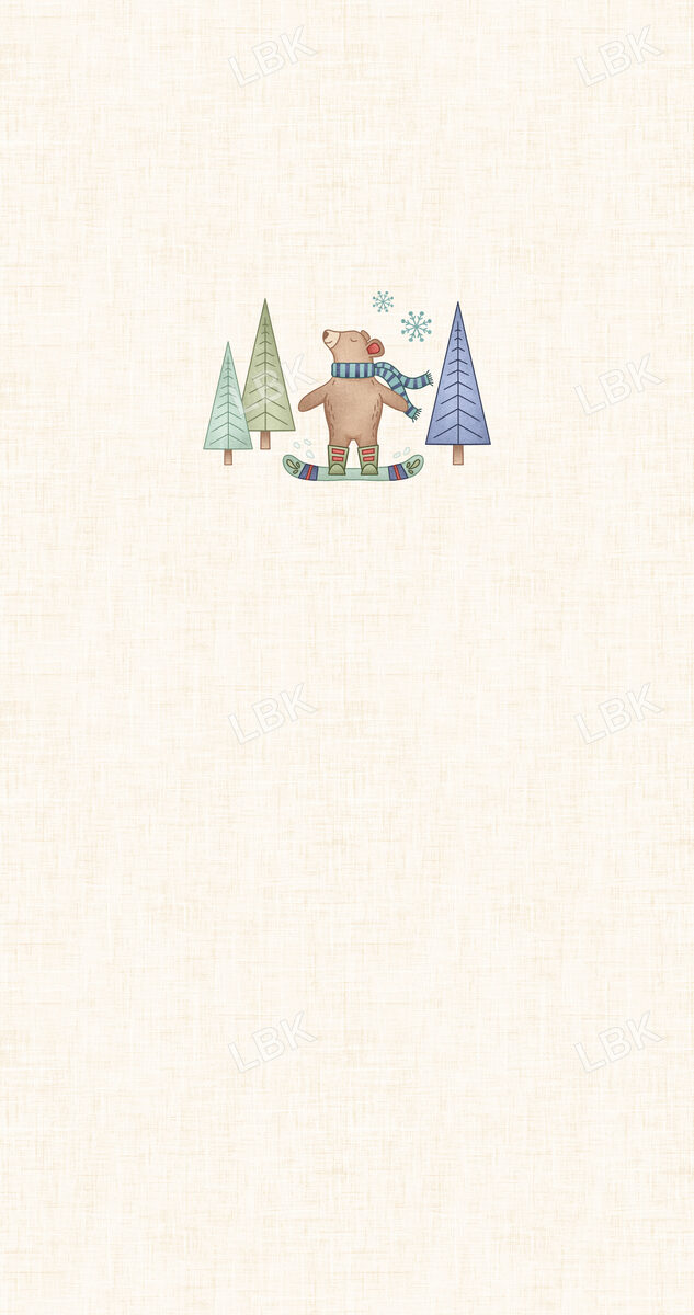 Ski Club Panel- Snowboard Bear