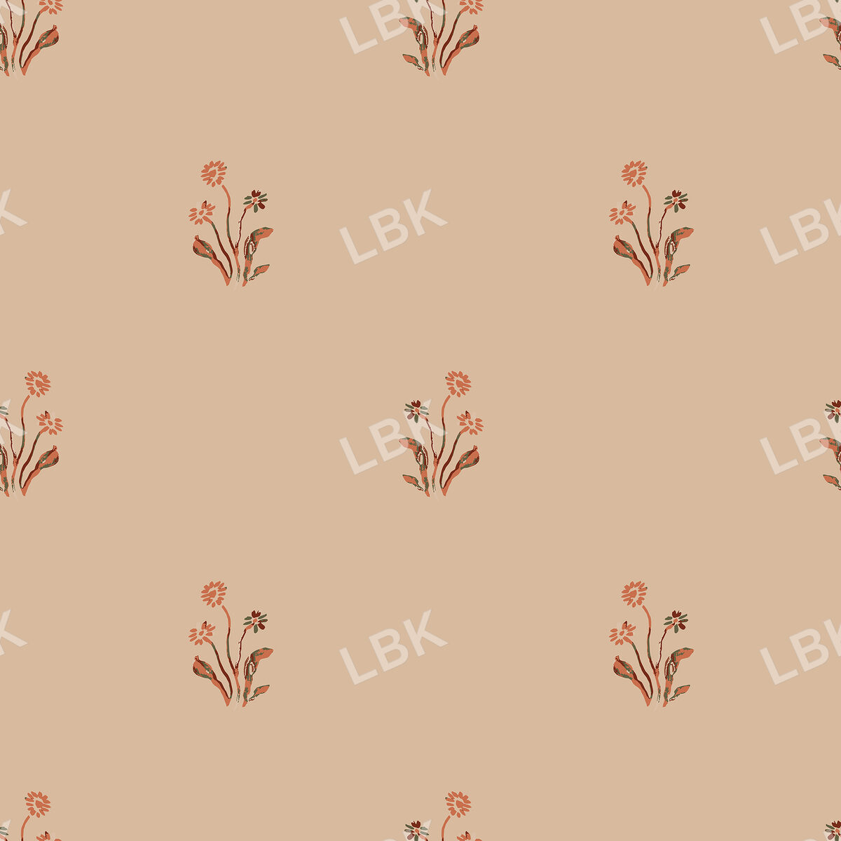 Block Florals on Beige