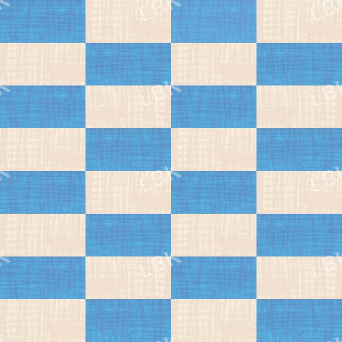 Rec checker bright blue and tan