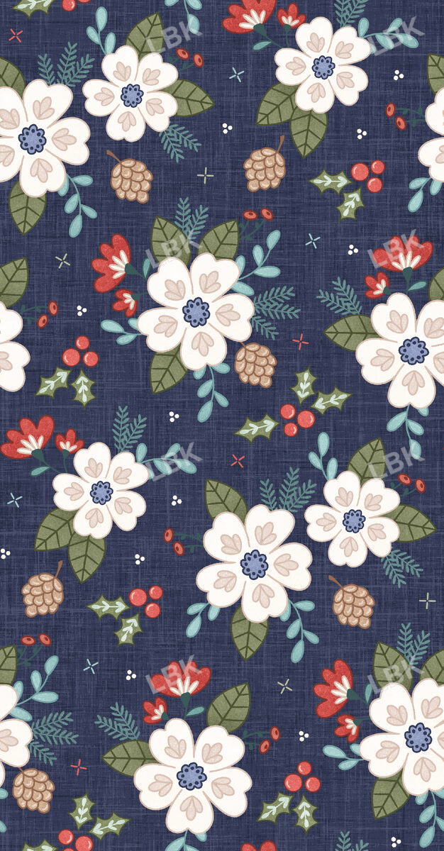 Ski Club Floral Navy