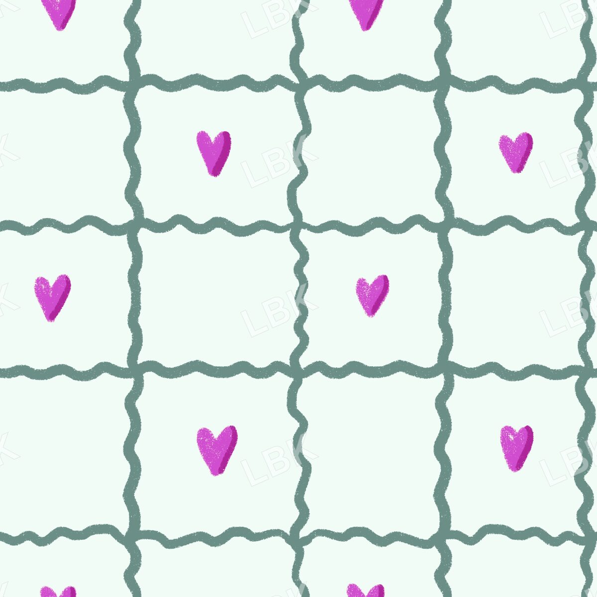 Sweetheart rick rack mint and bld pink