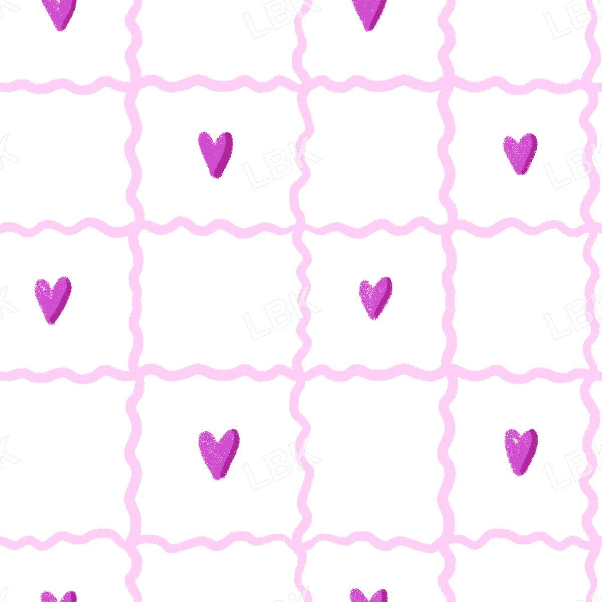 Sweetheart Rick Rack plaid white and pink