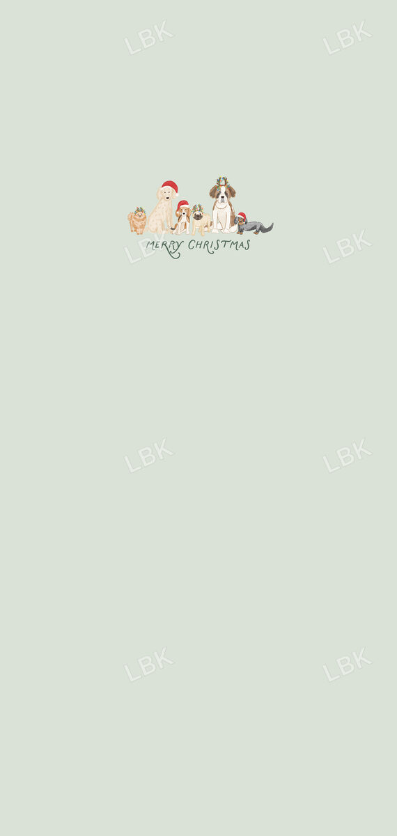 Merry Christmas Dogs Panel 40-light green
