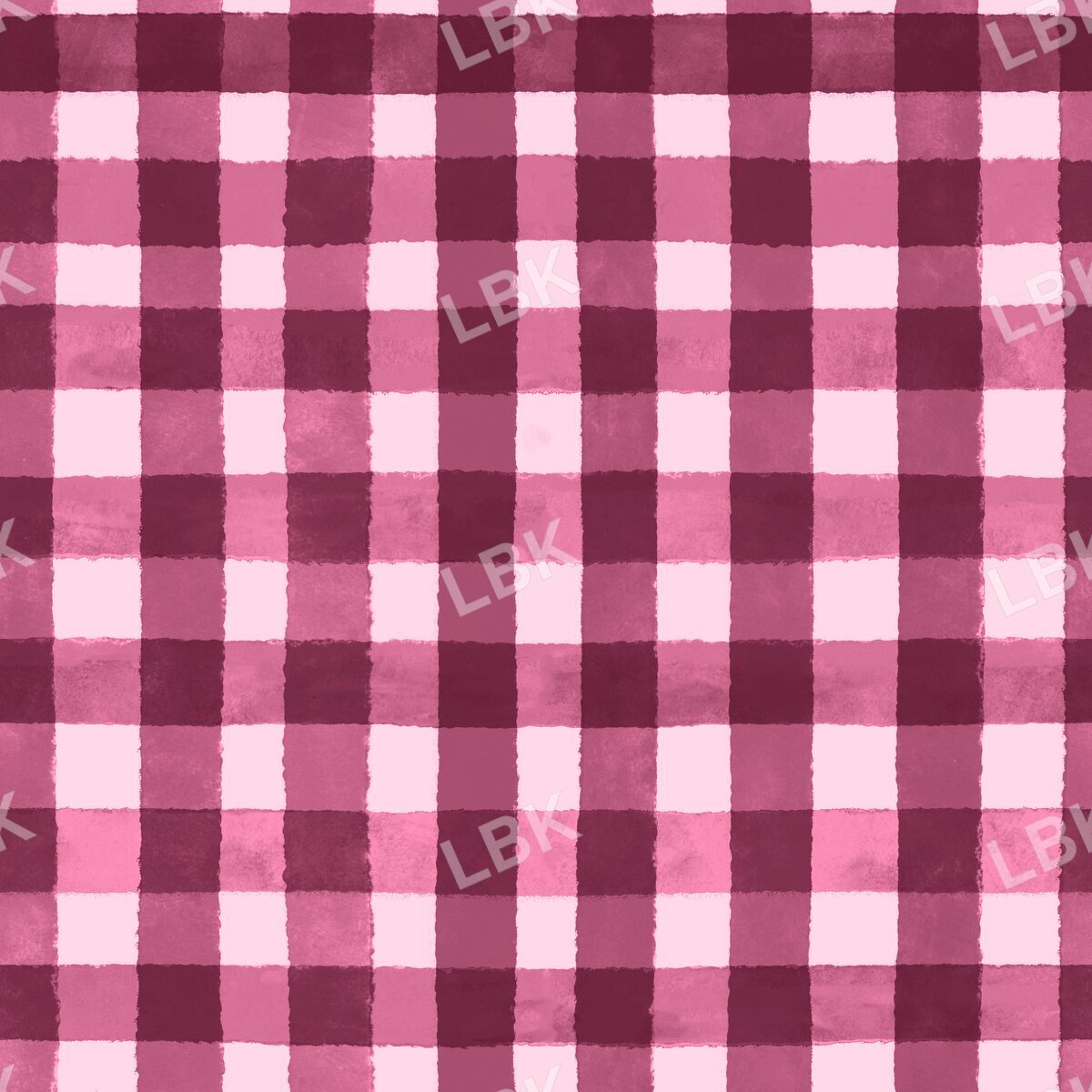 Watercolor gingham plaid cranberry