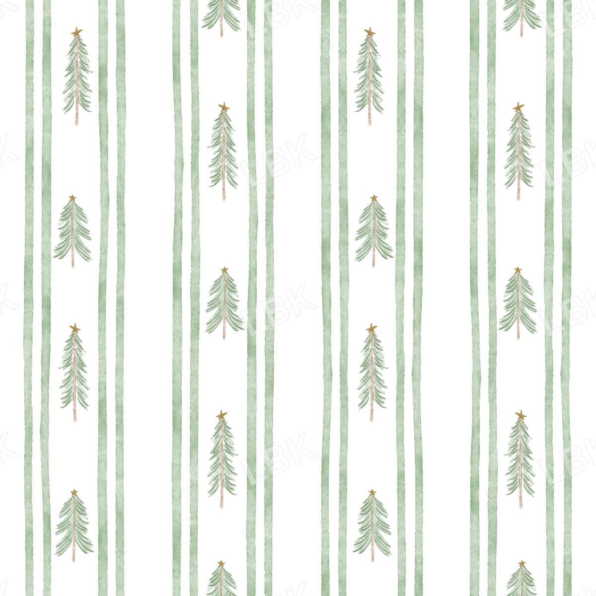 Christmas tree stripe - green and white