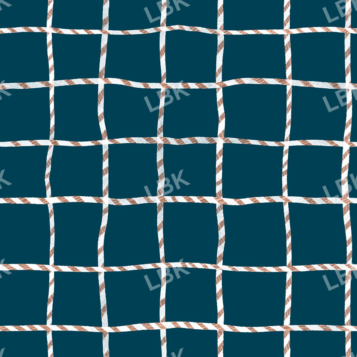 Bakers twine gingham plaid teal and golden brown