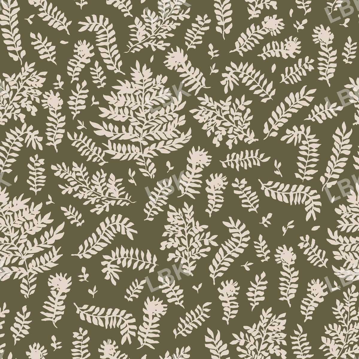 Ferns on Deep Green