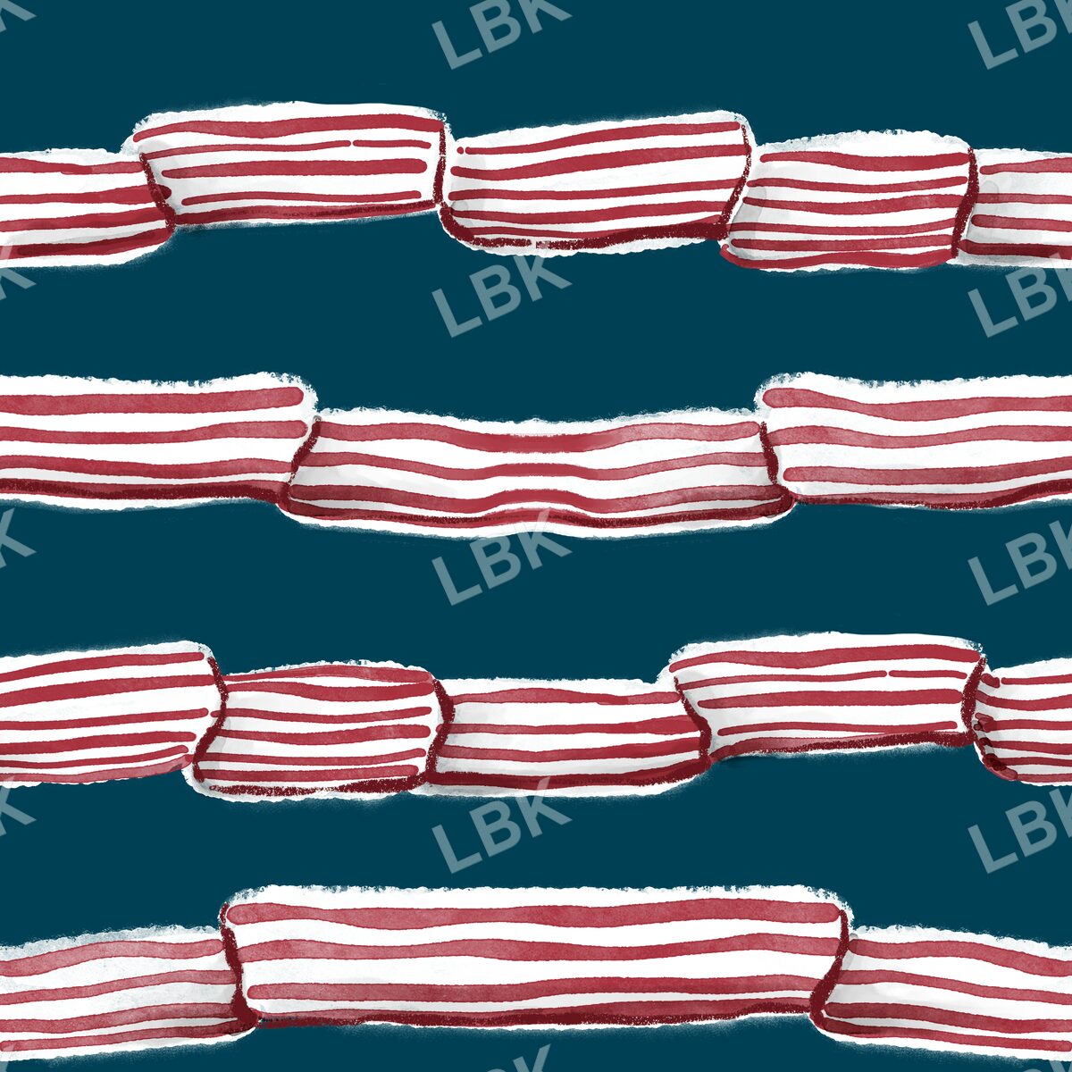 Vintage red ribbon stripe on teal
