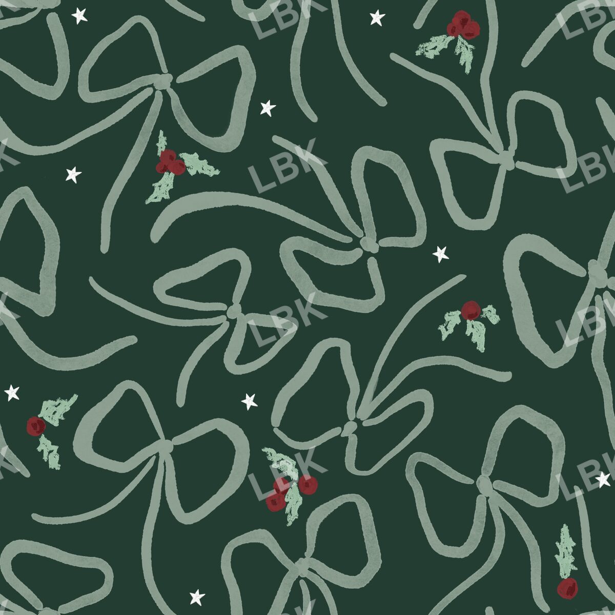 Merry little bows dark green and sage