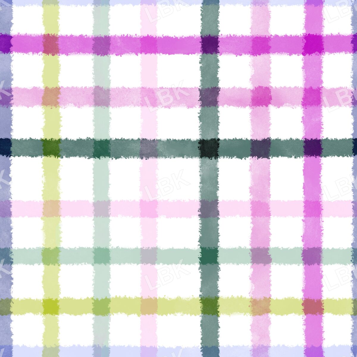 Heartful hues multiple color gingham plaid white