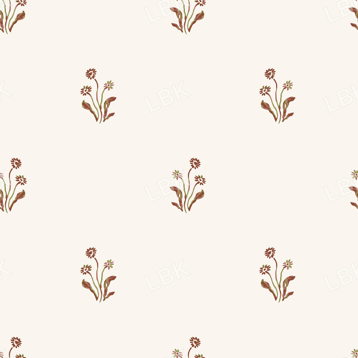 Block Florals on Cream