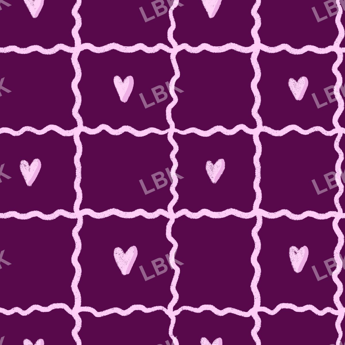 Sweetheart Rick Rack checker plaid cabernet pink