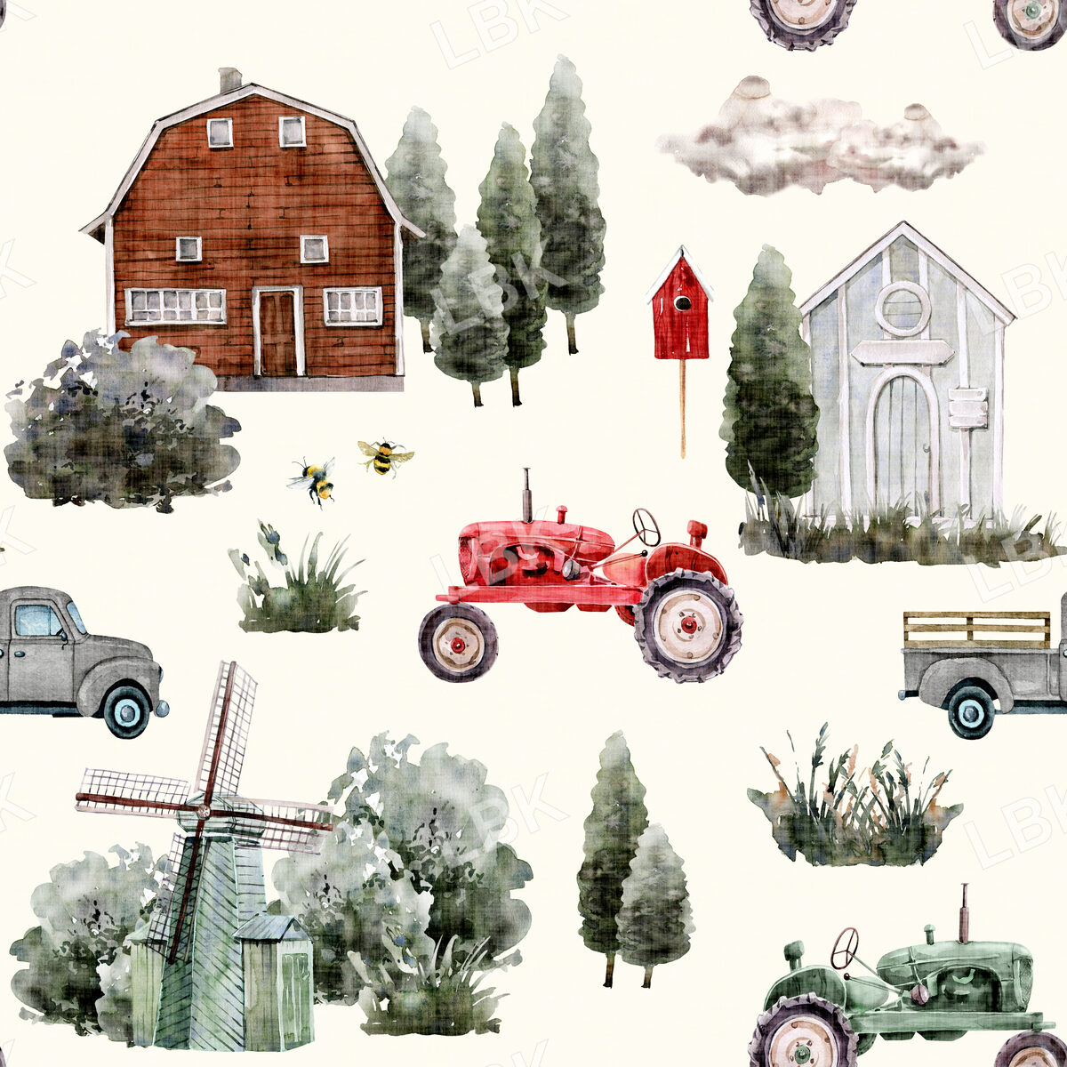 Vintage Farm on Cream