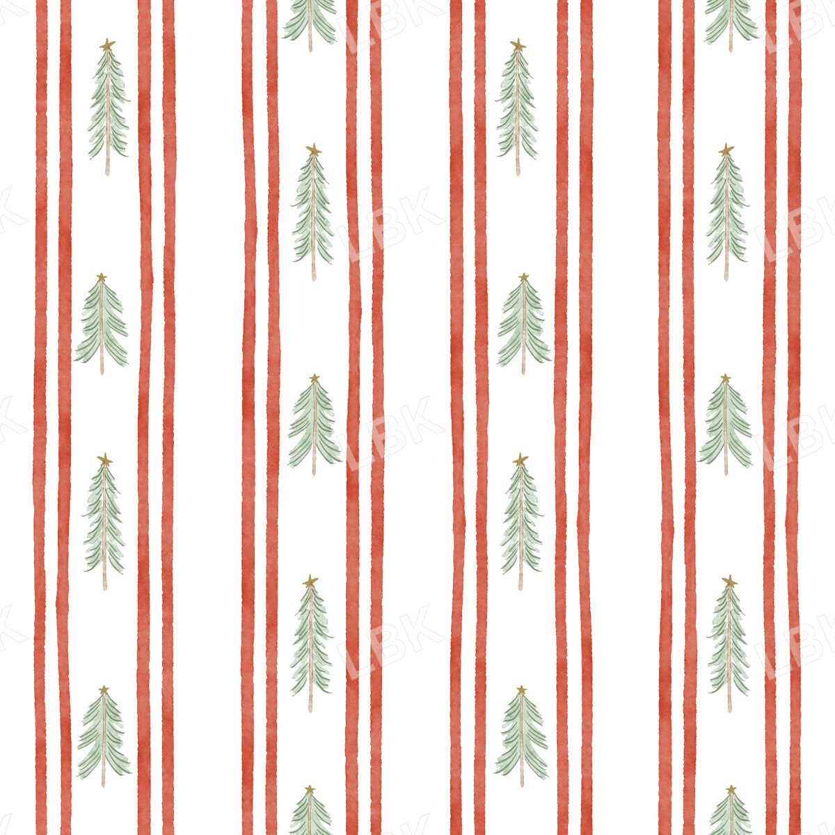 Christmas tree stripe - red and white