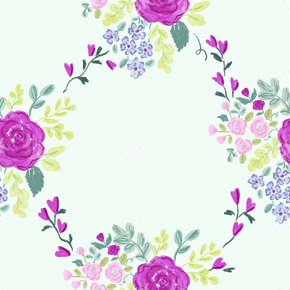 Sweetheart floral trellis mint