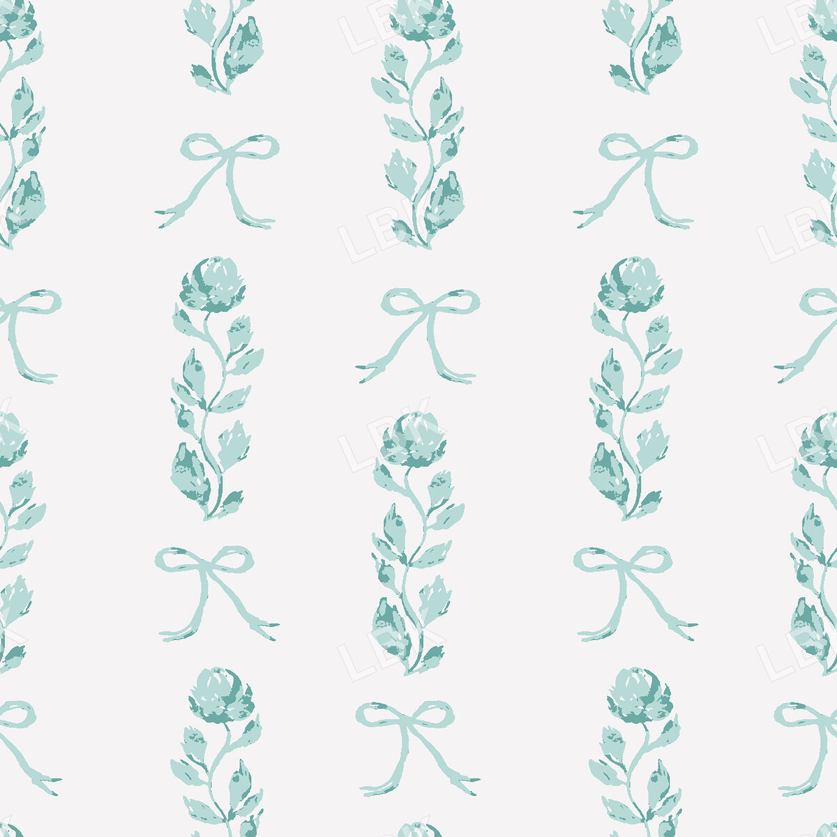 Floral Stripe on Blue 6