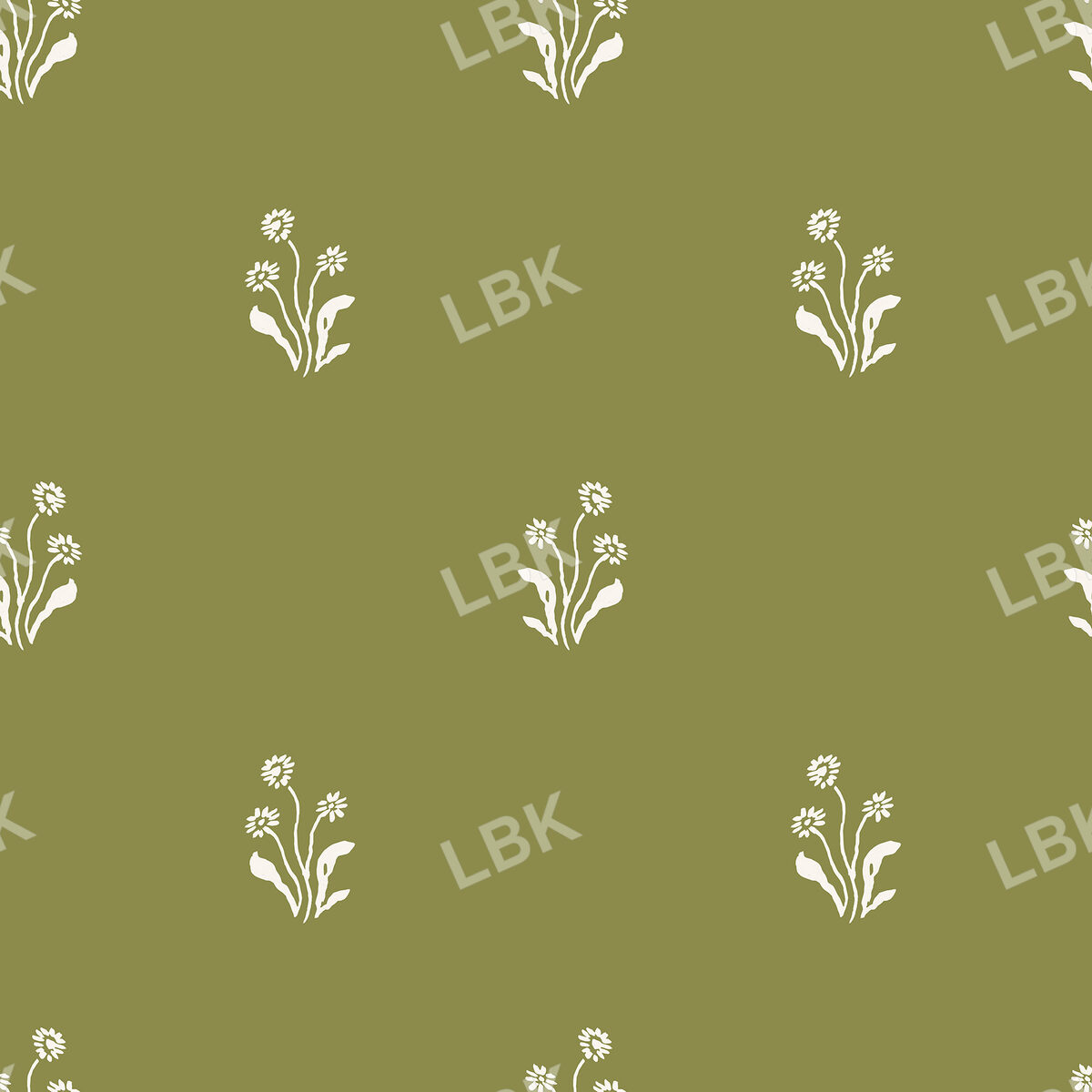 Block Florals on Light Green