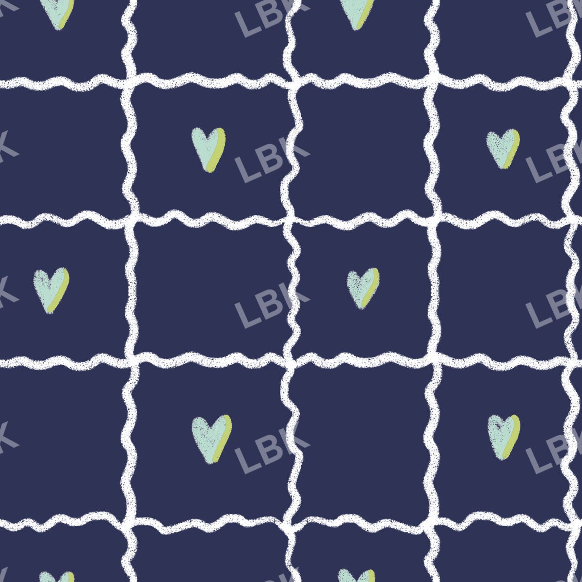 Sweetheart rick-Sweetheart rick rack hearts midnight navy green