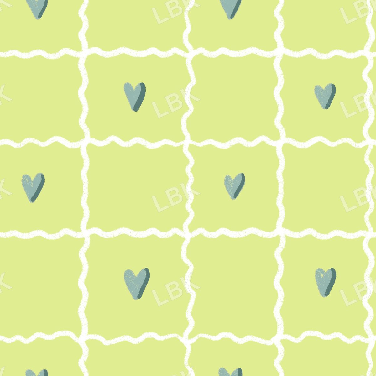 Sweetheart Rick Rack plaid Light chartreuse green