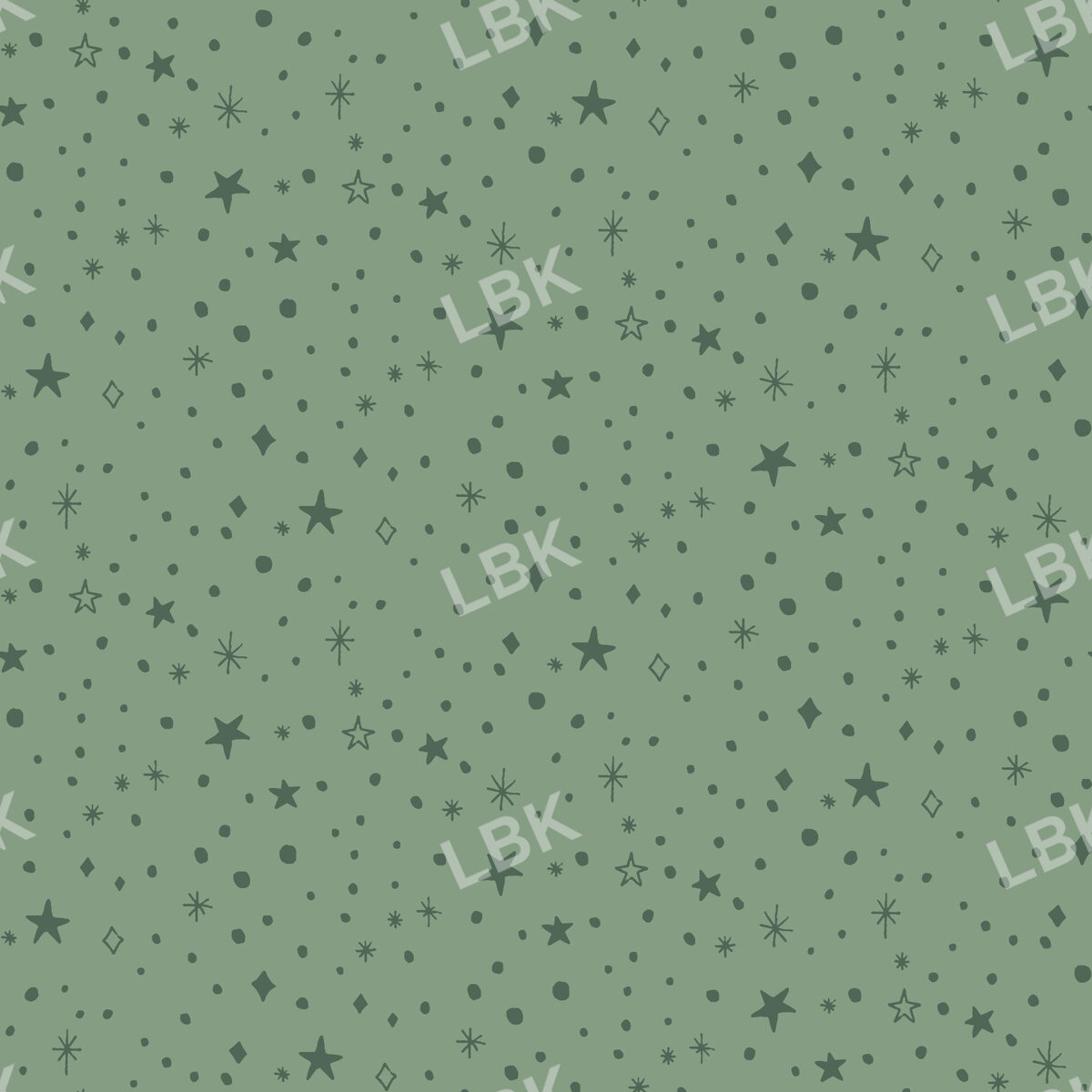 Christmas stars - pine green