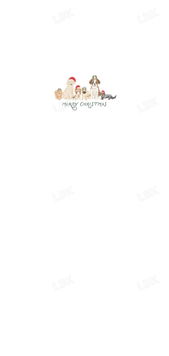 Merry Christmas Dogs Panel 40-white