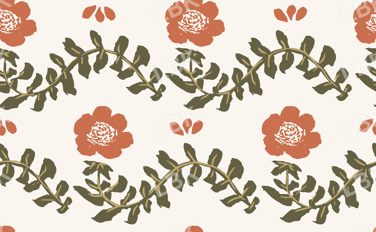 Floral Waves on White