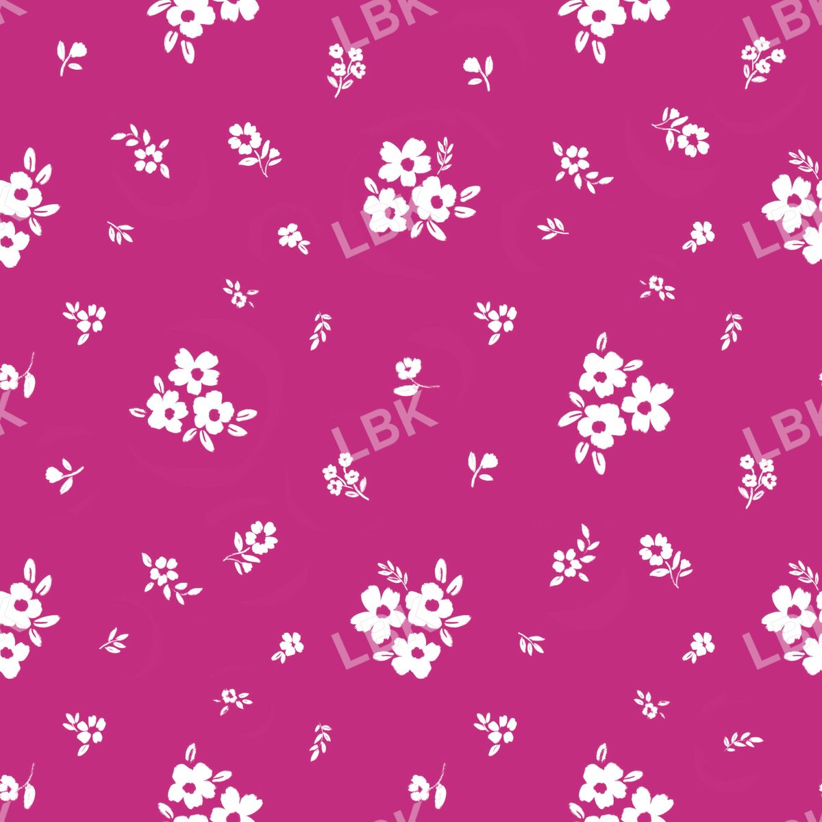 Tossed posies dark pink