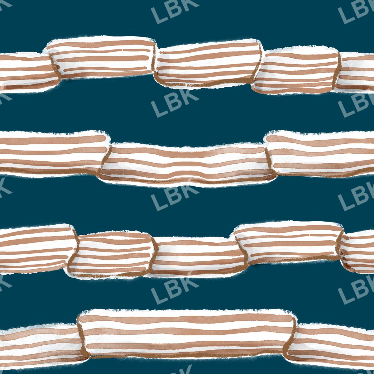 Golden brown ribbon stripe on teal