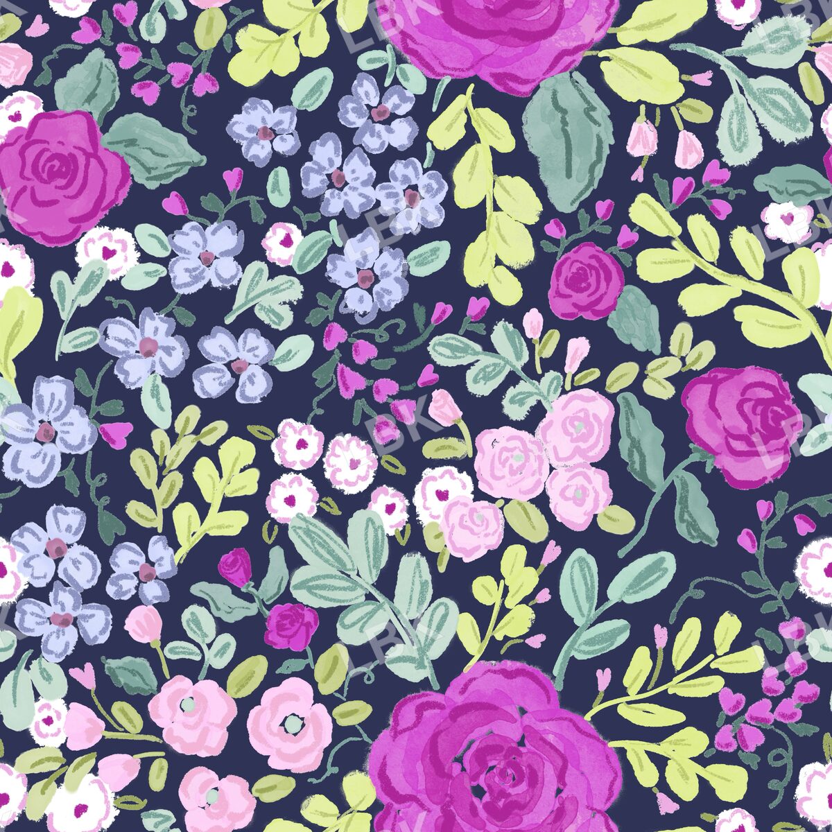 Sweetheart Garden midnight navy